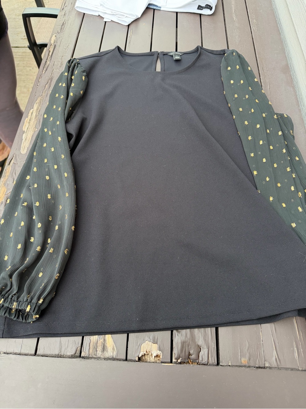 Ann Taylor Black Crew Neck Tunic Top